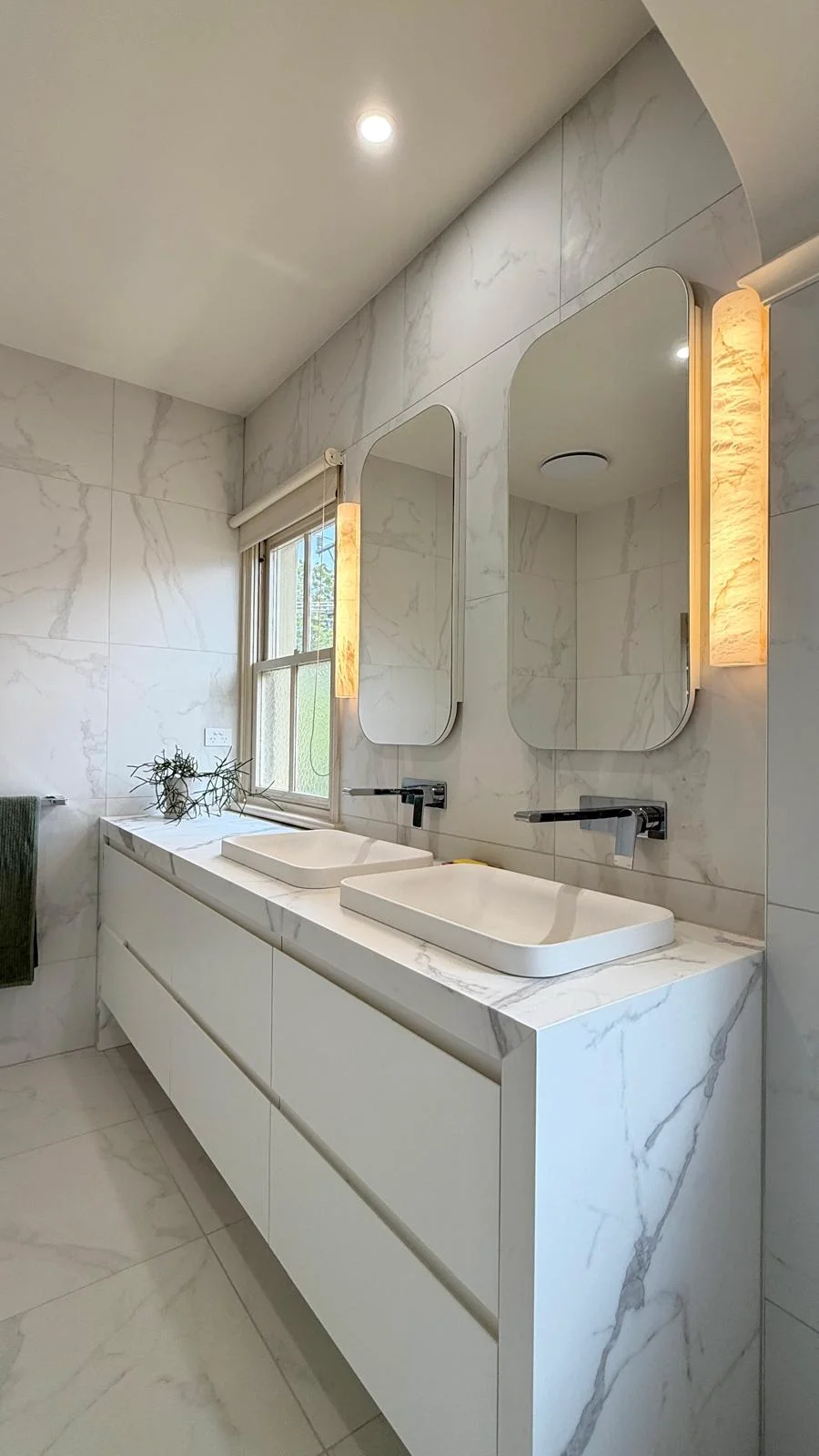 Bathroom renovation with modern tiling